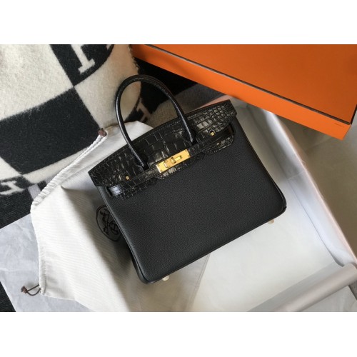 HERMES Togo Matte Alligator Birkin Touch Black HERMES Togo Matte Alligator Birkin Touch Black