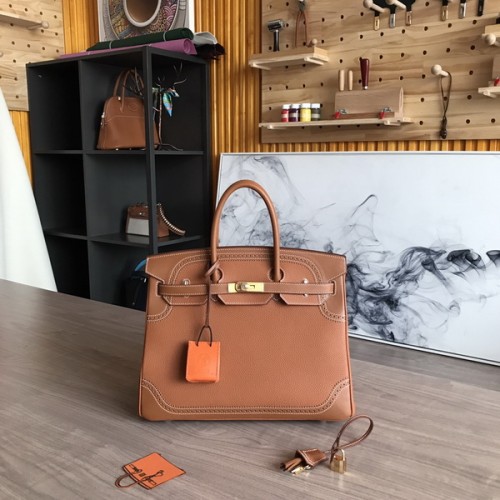 Hermes Birkin Togo and Swift Ghillies Anemone Bag Orange Hermes Birkin Togo and Swift Ghillies Anemone Bag Orange