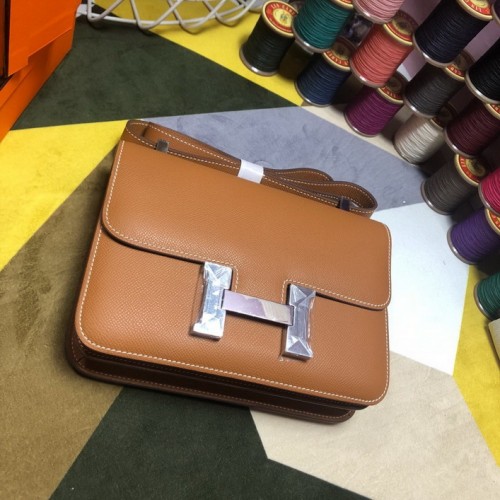 Hermes Constance 23cm(18cm) Bag Brown with Silver Hardware Hermes Constance 23cm(18cm) Bag Brown with Silver Hardware
