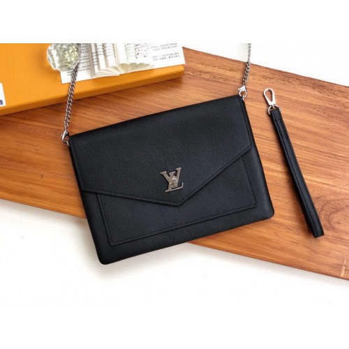 Louis Vuitton Mylockme Handbag Leather Black Louis Vuitton Mylockme Handbag Leather Black