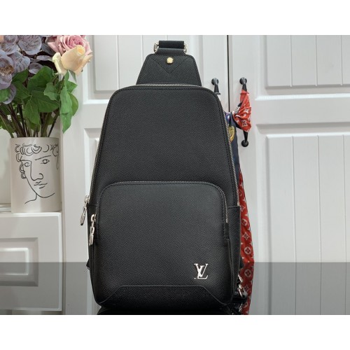 Louis Vuitton Avenue Sling Bag Taiga Leather in Black Bags M30443 Louis Vuitton Avenue Sling Bag Taiga Leather in Black Bags M30443