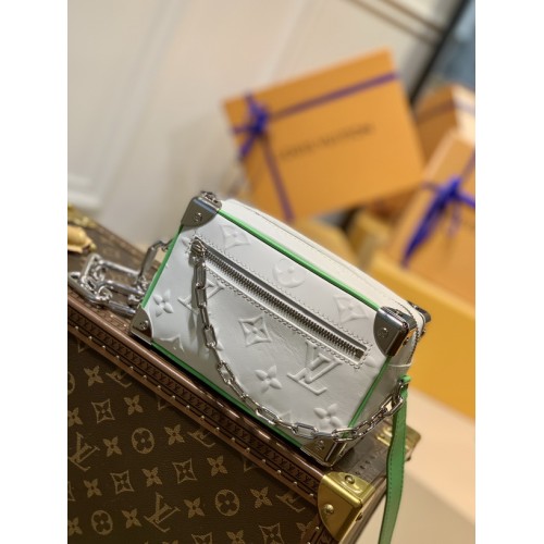 Louis Vuitton Mini Soft Trunk Shoulder Bag M44480 White Louis Vuitton Mini Soft Trunk Shoulder Bag M44480 White
