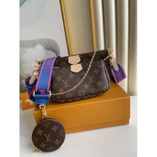 Louis Vuitton Multi Pochette Accessories M44813 Blue and Red Louis Vuitton Multi Pochette Accessories M44813 Blue and Red