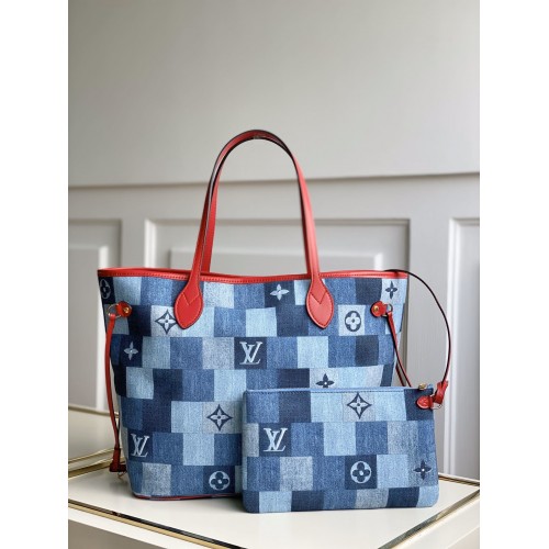 Louis Vuitton Neverfull MM Autres Toiles Monogram M44981 in Blue Louis Vuitton Neverfull MM Autres Toiles Monogram M44981 in Blue