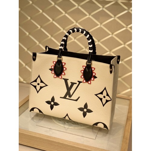 Louis Vuitton Monogram OnTheGo Tote Leather White Louis Vuitton Monogram OnTheGo Tote Leather White