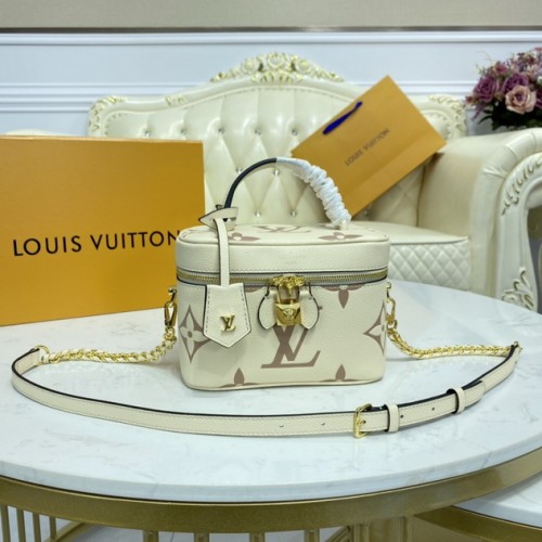 Louis Vuitton Vanity PM Monogram Empreinte Leather Beige M45599 Louis Vuitton Vanity PM Monogram Empreinte Leather Beige M45599