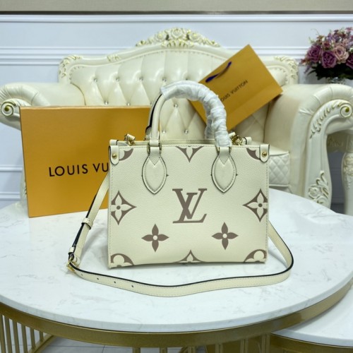 Louis Vuitton Monogram OnTheGo PM Tote Leather M45654 Beige Louis Vuitton Monogram OnTheGo PM Tote Leather M45654 Beige