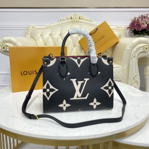 Louis Vuitton Monogram OnTheGo PM Tote Leather M45659 Black Louis Vuitton Monogram OnTheGo PM Tote Leather M45659 Black