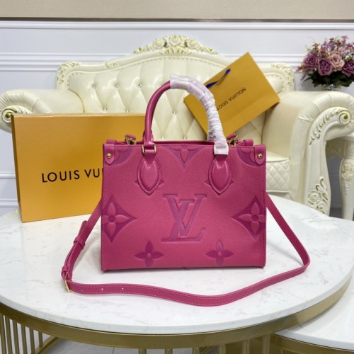 Louis Vuitton OnTheGo PM Monogram Tote Leather M45660 Rose Red Louis Vuitton OnTheGo PM Monogram Tote Leather M45660 Rose Red