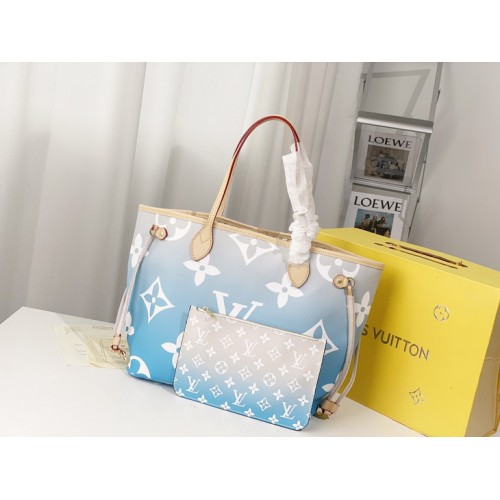 Louis Vuitton Neverfull MM Tote Bag M45678 Blue Louis Vuitton Neverfull MM Tote Bag M45678 Blue