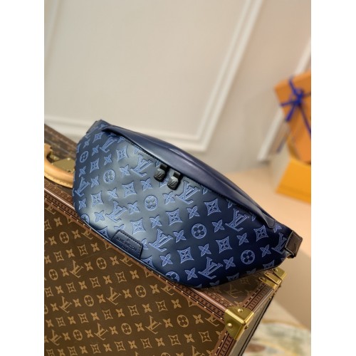 Louis Vuitton Discovery Bumbag PM Monogram Shadow In Blue M45729 Louis Vuitton Discovery Bumbag PM Monogram Shadow In Blue M45729