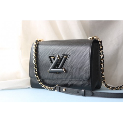 Louis Vuitton Twist MM Epi Leather in Black M50282 Louis Vuitton Twist MM Epi Leather in Black M50282