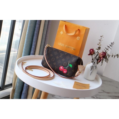 Louis Vuitton Monogram Pochette Accessoires Takashi Murakami M51980 Cherry Louis Vuitton Monogram Pochette Accessoires Takashi Murakami M51980 Cherry