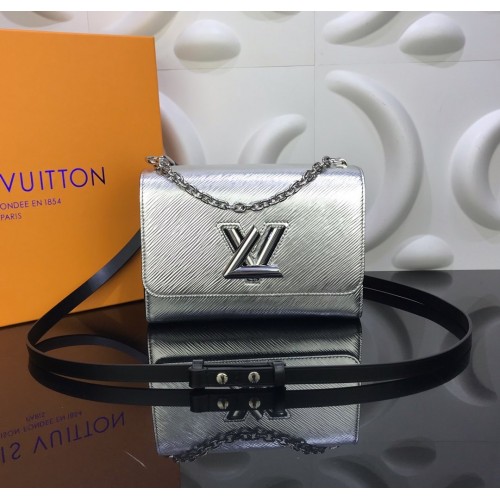 Louis Vuitton Twist MM Epi Leather in Silver M55404 Louis Vuitton Twist MM Epi Leather in Silver M55404
