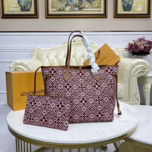 Louis Vuitton Since 1854 Neverfull MM Monogram Jacquard Red M57273 Louis Vuitton Since 1854 Neverfull MM Monogram Jacquard Red M57273