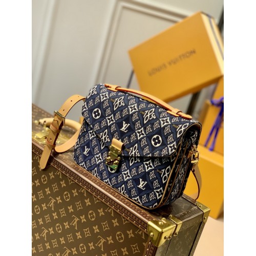 Louis Vuitton Since 1854 Pochette Métis Monogram Jacquard M57395 Blue Louis Vuitton Since 1854 Pochette Métis Monogram Jacquard M57395 Blue