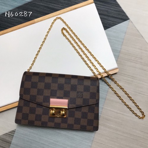Louis Vuitton Croisette Chain Wallet In Pink M60287 Louis Vuitton Croisette Chain Wallet In Pink M60287