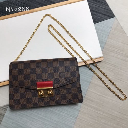 Louis Vuitton Croisette Chain Wallet In Red M60288 Louis Vuitton Croisette Chain Wallet In Red M60288