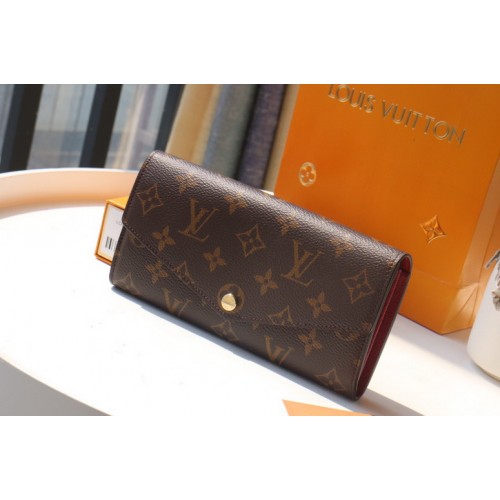 Louis Vuitton Sarah Wallet in Monogram M60531 Wine Red Louis Vuitton Sarah Wallet in Monogram M60531 Wine Red