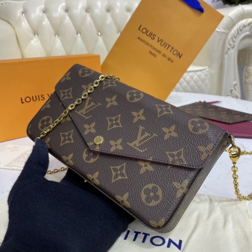 Louis Vuitton Felicie Pochette Blue Damier Azur M61276 Louis Vuitton Felicie Pochette Blue Damier Azur M61276