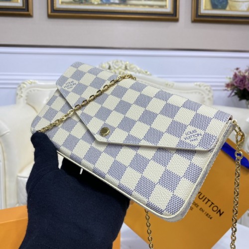 Louis Vuitton Pochette Felicie Damier Azur Shoulder Pouch M63106 Louis Vuitton Pochette Felicie Damier Azur Shoulder Pouch M63106