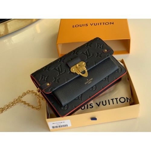 Louis Vuitton Vavin Chain Wallet Monogram Emperinte Leather M67839 Black Red Louis Vuitton Vavin Chain Wallet Monogram Emperinte Leather M67839 Black Red