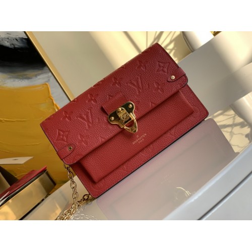 Louis Vuitton Vavin Chain Wallet Monogram Emperinte Leather M67839 Red Louis Vuitton Vavin Chain Wallet Monogram Emperinte Leather M67839 Red
