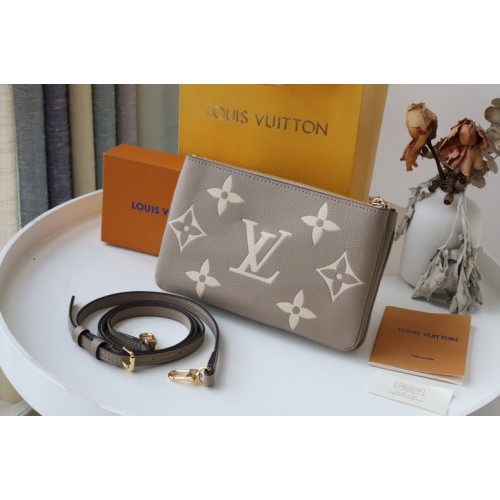 Louis Vuitton Double Zip Pochette Monogram Empreinte M69203 Grey Louis Vuitton Double Zip Pochette Monogram Empreinte M69203 Grey