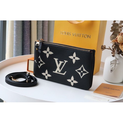Louis Vuitton Double Zip Pochette Monogram Empreinte M69203 Black Louis Vuitton Double Zip Pochette Monogram Empreinte M69203 Black