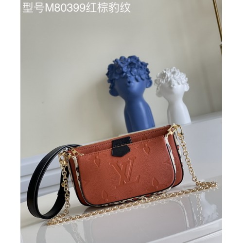 Louis Vuitton Multi Pochette Accessories M80399 Red Leopard Louis Vuitton Multi Pochette Accessories M80399 Red Leopard