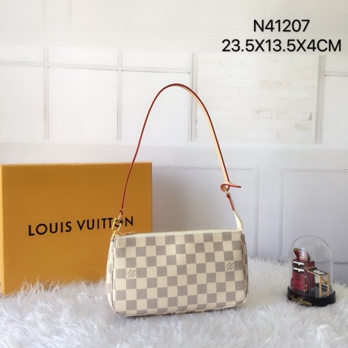 Louis Vuitton Pochette Accessoires Damier Azur Canvas in Beige Louis Vuitton Pochette Accessoires Damier Azur Canvas in Beige