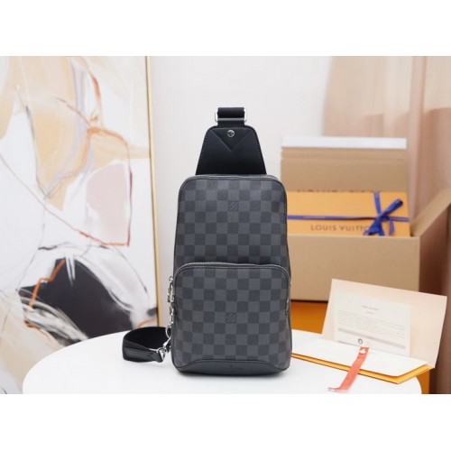 Louis Vuitton Avenue Sling Bag Damier Graphite Canvas N41719 Grey Louis Vuitton Avenue Sling Bag Damier Graphite Canvas N41719 Grey