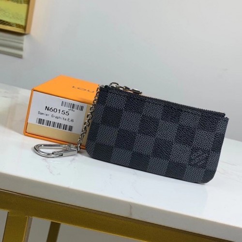 Louis Vuitton Pochette Cle Key Pouch Damier Graphite Black N60155 Louis Vuitton Pochette Cle Key Pouch Damier Graphite Black N60155