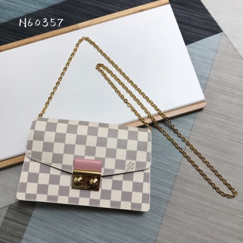 Louis Vuitton Croisette Chain Wallet In Pink N60357 Louis Vuitton Croisette Chain Wallet In Pink N60357