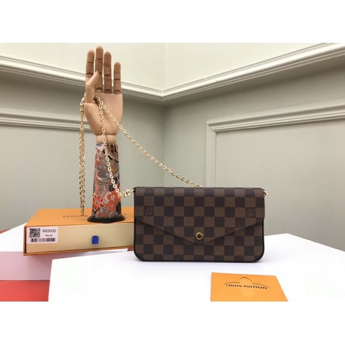Louis Vuitton Felicie Pochette Chain Wallet Black N63032 Louis Vuitton Felicie Pochette Chain Wallet Black N63032