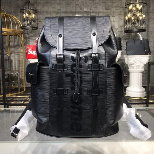 Louis Vuitton CHRISTOPHER Backpack Water Ripple Leather M41079 Black Louis Vuitton CHRISTOPHER Backpack Water Ripple Leather M41079 Black