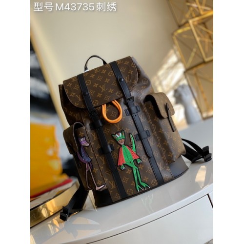 Louis Vuitton Christopher PM Monogram Macassar Flower Doll Backpack M43735 Louis Vuitton Christopher PM Monogram Macassar Flower Doll Backpack M43735