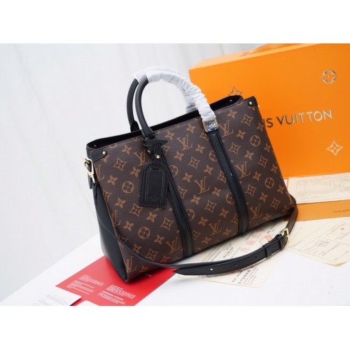 Louis Vuitton Soufflot MM Monogram Canvas Colored Leather M44817 Louis Vuitton Soufflot MM Monogram Canvas Colored Leather M44817