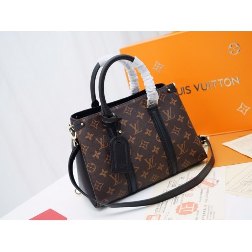 Louis Vuitton Soufflot BB Monogram Canvas Colored Leather M44898 Louis Vuitton Soufflot BB Monogram Canvas Colored Leather M44898