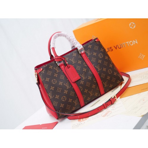 Louis Vuitton Soufflot MM Monogram Canvas Colored Leather M44899 Louis Vuitton Soufflot MM Monogram Canvas Colored Leather M44899