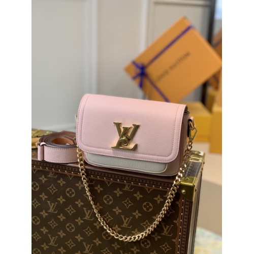 Louis Vuitton Lockme Tender Grained Calf Leather M58555 Rosewater Pink Louis Vuitton Lockme Tender Grained Calf Leather M58555 Rosewater Pink