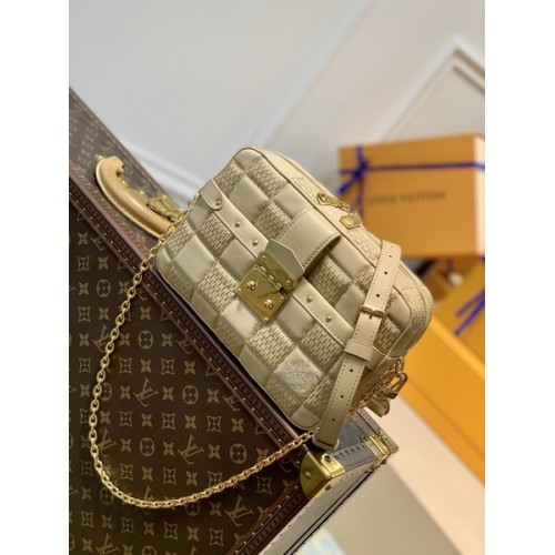 Louis Vuitton Troca MM Damier Quilt Lambskin Beige M59111 Louis Vuitton Troca MM Damier Quilt Lambskin Beige M59111