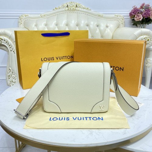 Louis Vuitton New Flap Messenger Beige Taiga Cowhide Leather M30813 Louis Vuitton New Flap Messenger Beige Taiga Cowhide Leather M30813