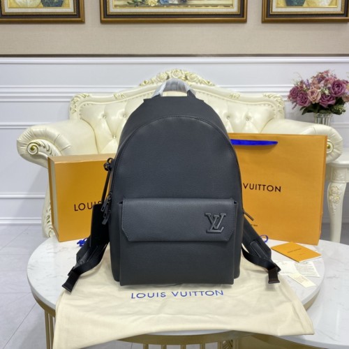 Louis Vuitton Backpack Black Grained Calf Leather M57079 Louis Vuitton Backpack Black Grained Calf Leather M57079