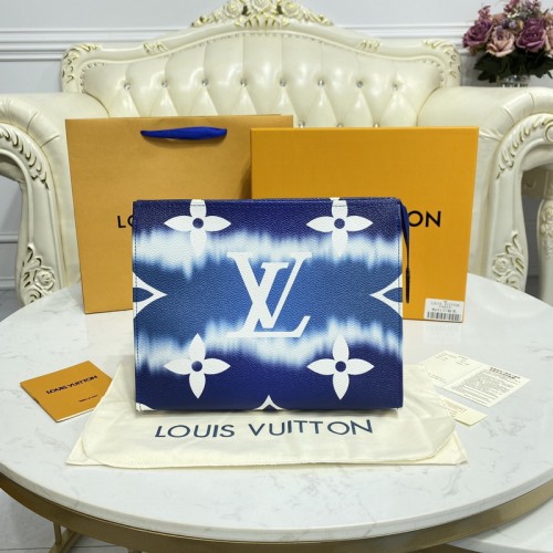 Louis Vuitton Monogram Escale Canvas Poche Toiletry Clutch Bag M69137 Blue Louis Vuitton Monogram Escale Canvas Poche Toiletry Clutch Bag M69137 Blue