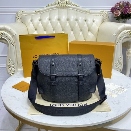 Louis Vuitton Christopher Messenger Black Taurillon Leather Louis Vuitton Christopher Messenger Black Taurillon Leather