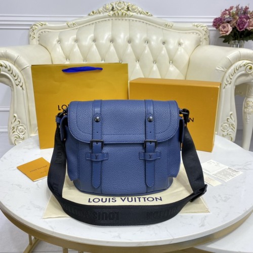 Louis Vuitton Christopher Messenger Blue Taurillon Leather Louis Vuitton Christopher Messenger Blue Taurillon Leather