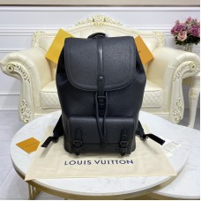 Louis Vuitton Christopher Slim Backpack Black Taurillon Leather Louis Vuitton Christopher Slim Backpack Black Taurillon Leather