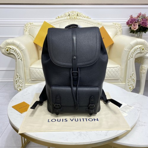 Louis Vuitton Christopher Slim Backpack Black Taurillon Leather Louis Vuitton Christopher Slim Backpack Black Taurillon Leather