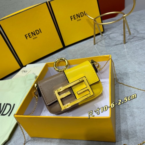 Fendi Baguette NANO Yellow & Grey Coin Purse Fendi Baguette NANO Yellow & Grey Coin Purse